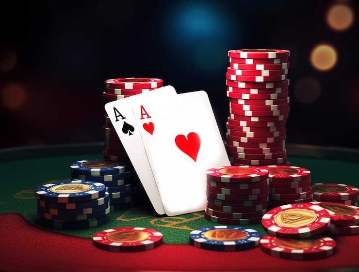 Live blackjack table with dealer and player cards